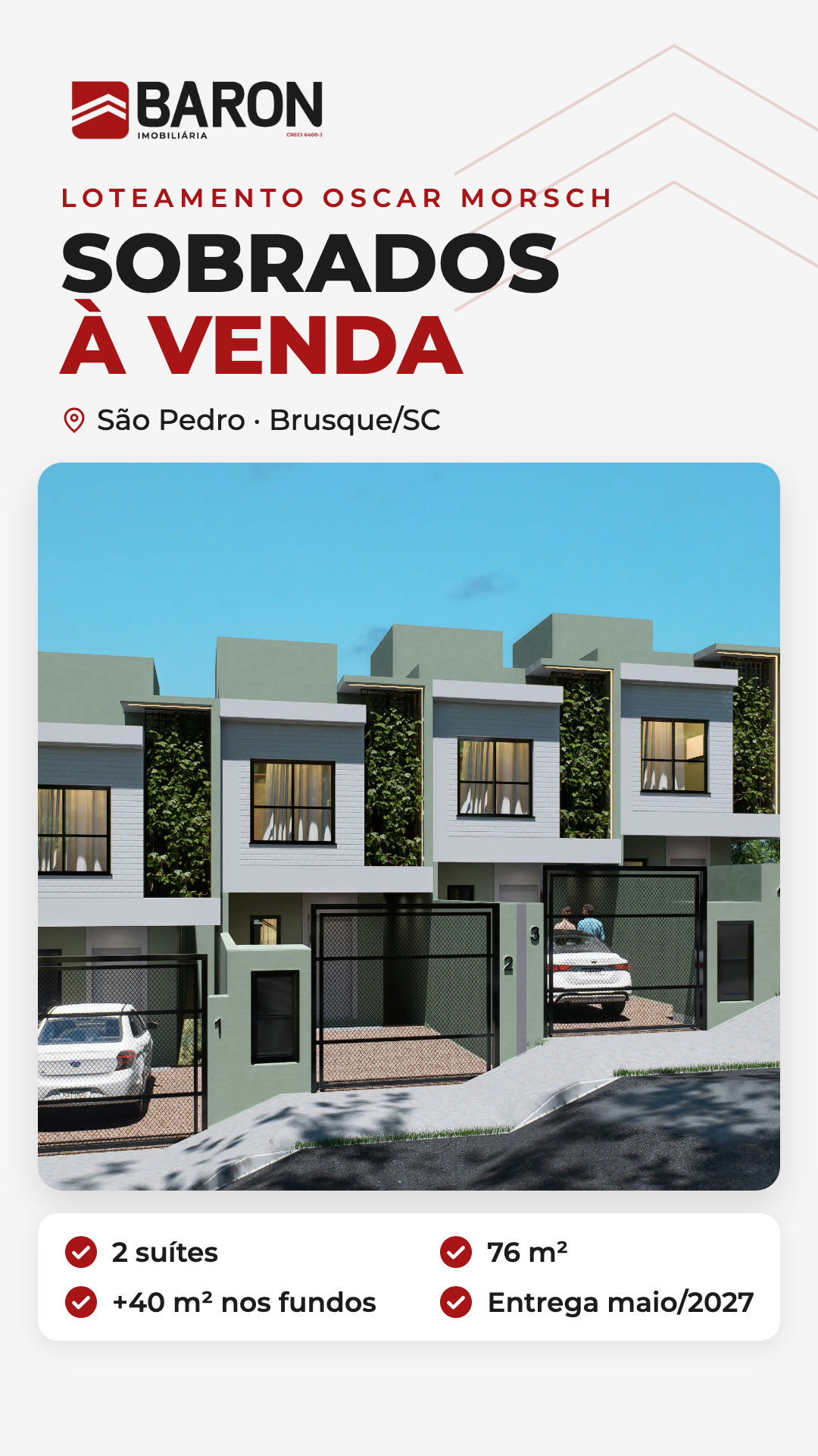 Sobrado em construção com 2 suítes e espaço para área de festas nos fundos. 🏡