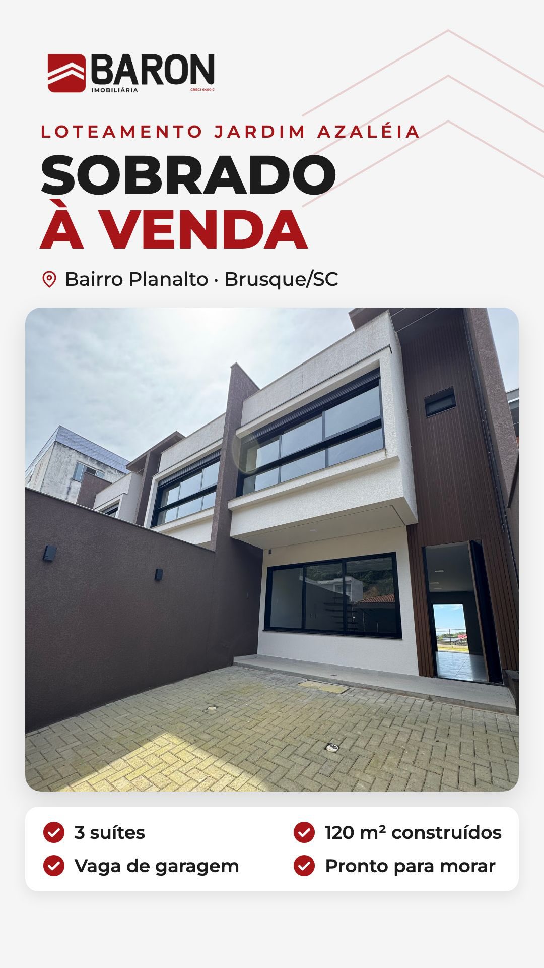 Um sobrado de respeito, novo e pronto para morar no Loteamento Jardim Azaléia. 🏡
