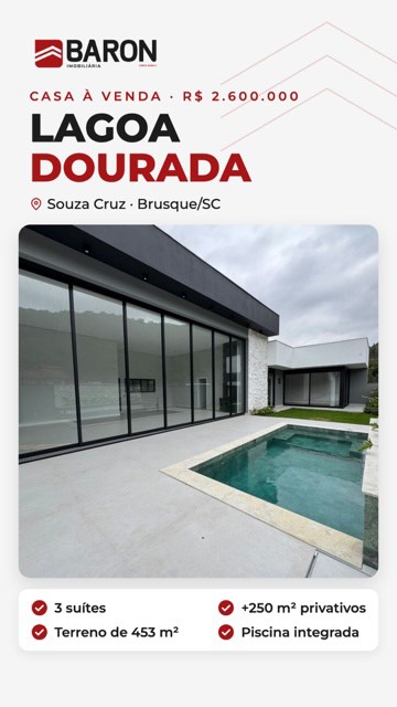 Acabou de entrar à venda: casa alto padrão no Loteamento Lagoa Dourada, com piscina e 3 suítes. ✨